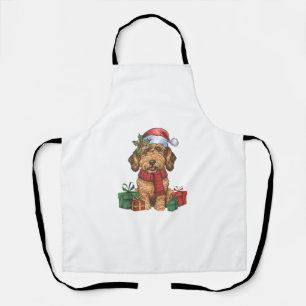 Tablier Décoration de fête de Noël Père Noël Labradoodle C