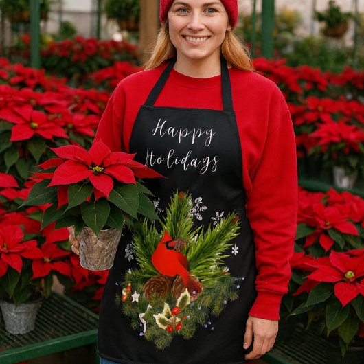 Tablier Décoration de Noël en verdure noire