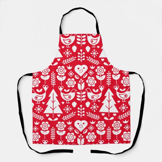 Tablier Décorations de Noël scandinave nordique (Recto)
