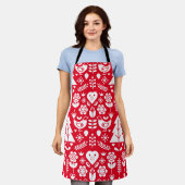 Tablier Décorations de Noël scandinave nordique (Porté)