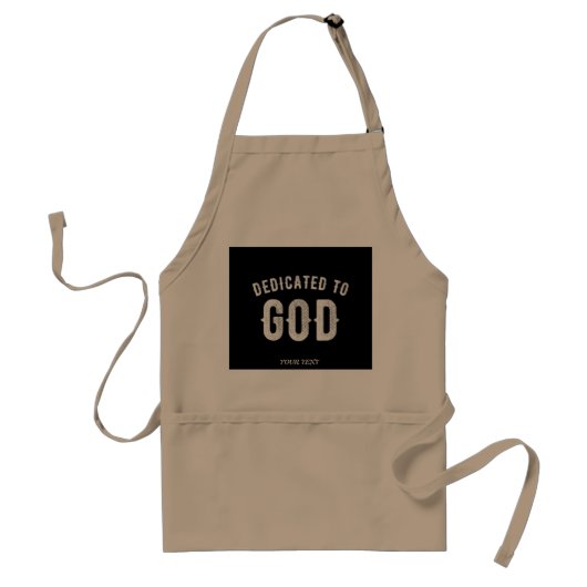TABLIER DÉDIÉ À DIEU PERSONNALISABLE COOL TEXTE BLANC (Devant)