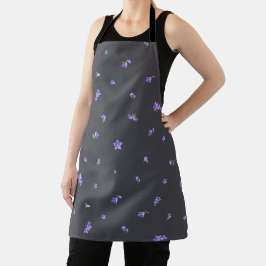Tablier Deep Charcoal Balloon Flower Floral Pattern (Insitu)