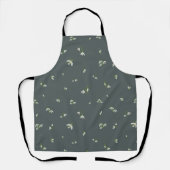 Tablier Deep Charcoal Japanese Snowdrop Floral Pattern (Recto)