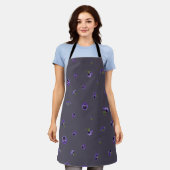 Tablier Deep Plum Gray Purple Pansy Floral Pattern (Porté)