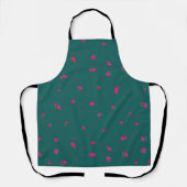 Tablier Deep Teal Japanese Deep Pink Cosmos Floral Pattern (Recto)