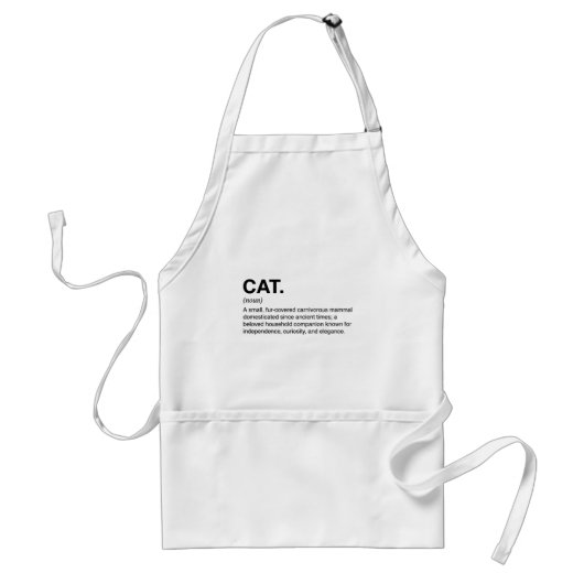 Tablier Définition de chat Nom Amoureux de chat drôle (Devant)