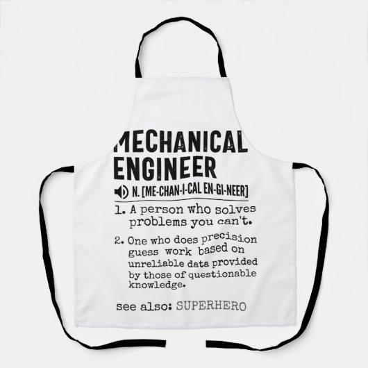 Tablier Définition de l'ingénierie mécanique (Recto)
