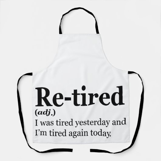 Tablier Définition Retraitée Funny Retirement Exausse Pun (Recto)