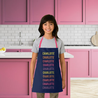 Tablier Dégradé de couleurs amusant avec nom personnalisé
