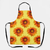 Tablier Dégradé de fleurs orange jaune vif découpé (Recto)