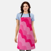 Tablier Dégradé des vagues ondulées roses (Porté)