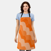 Tablier Dégradé ondulé orange des vagues océaniques (Porté)