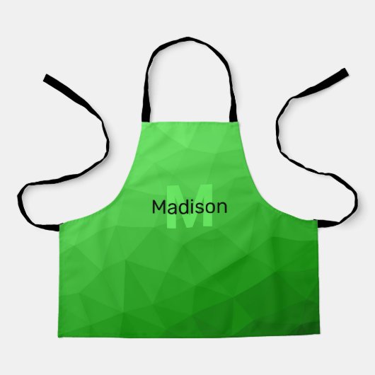 Tablier Dégradé vert clair géométrie motif maille Monogram (Recto)