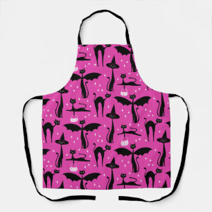 Tablier Déguisement d'Halloween MCM Minimaliste Chats Rose