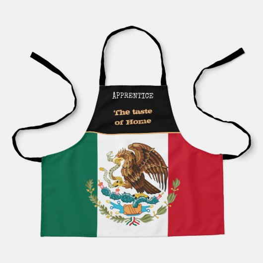 Tablier Dégustation de la maison & Drapeau mexicain, Mexiq (Recto)