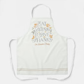 Tablier Dégustez Un Verre Merci Dîner Thanksgiving Apron (Recto)