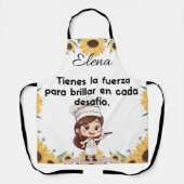Tablier Delantal Apron diseño personalizable de girasol  (Recto)