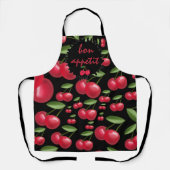Tablier Delantal con estampado integral de cerezas (Recto)