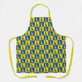 Tablier Delaware Checkerboard Blue Yellow Gold Pattern (Recto)