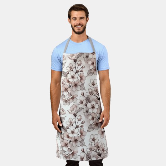 Tablier Delicate Cherry Blossom Design (Porté)