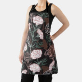 Tablier Délicates oeillets roses avec fleurs Feuilles vert (Insitu)