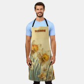 Tablier Delightful Vintage Daffodils Personalized (Porté)