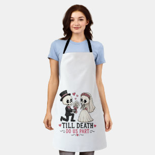 Tablier Demande en mariage de squelette mignon
