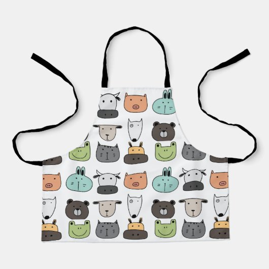 Tablier d'enfant - Visages d'animaux de ferme (Recto)