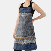 Tablier Denim Blue Jeans : Décontracté Double Patch (Insitu)