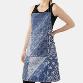 Tablier Dénim Triangle Patchwork Texture Vintage. (Insitu)