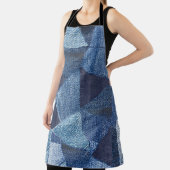 Tablier Denim Urban : Patchwork à rayures détendues. (Insitu)