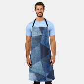 Tablier Denim Urban : Patchwork à rayures détendues. (Porté)