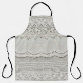 Tablier Dentelle blanche subtile, gros plan textile. (Recto)