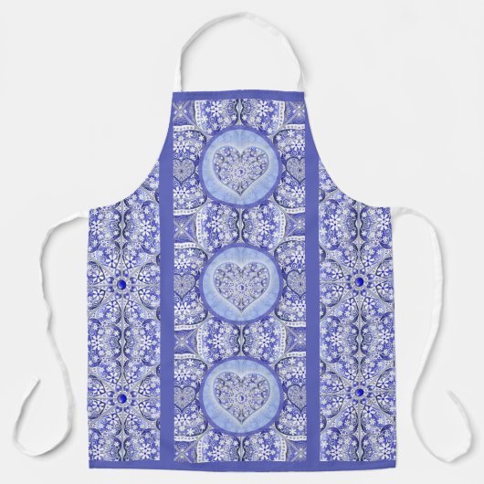 Tablier dentelle en céramique Bleu de Grèce (Recto)