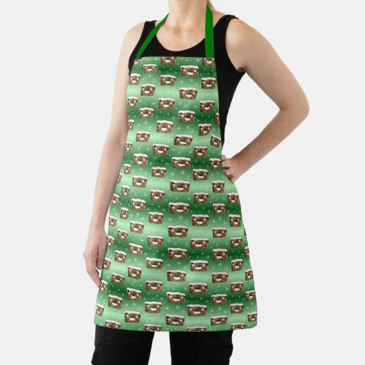 Tablier Déplaisant Noël Fruitcake Motif Vert (Insitu)