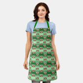 Tablier Déplaisant Noël Fruitcake Motif Vert (Porté)
