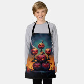 Tablier Des citrouilles démoniaques en enfer fêtent Happy (Porté)