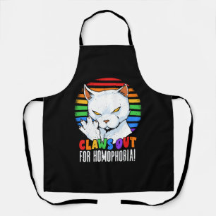 Tablier Des lois pour l'homophobie Rainbow Angry LGBT Cat