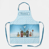 Tablier Des Snowmen Dans Un Village De Nombreux Snowflakes (Recto)