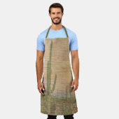 Tablier Desert Cactus Plants On Wood Grain Photo Image (Porté)