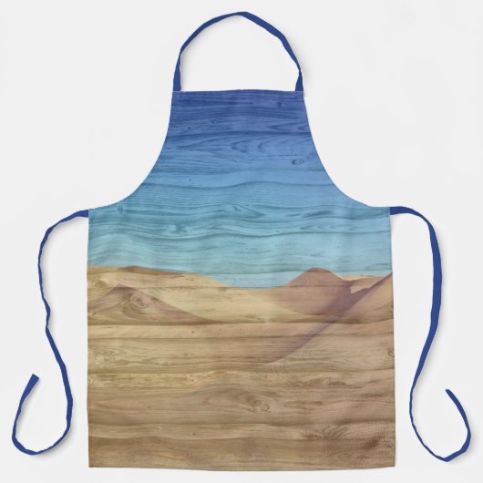 Tablier Desert Sand Dunes Beautiful Blue Sky On Wood Grain (Recto)