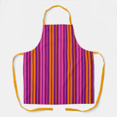 Tablier Design à rayures verticales rose orange violet (Recto)