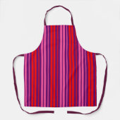 Tablier Design à rayures verticales rose violet rouge (Recto)