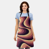 Tablier Design abstrait violet, rose et beige (Porté)