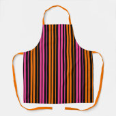 Tablier Design bandes verticales orange rose noir   (Recto)