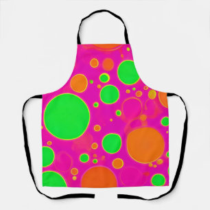 Tablier Design circulaire néon rose et vert rétro