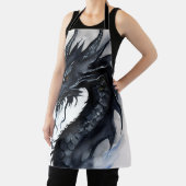 Tablier Design d'aquarelle de dragon noir (Insitu)