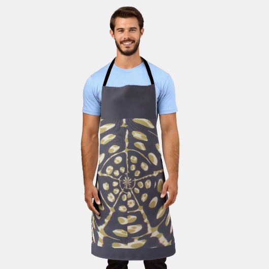 Tablier Design d'art africain intelligent bleu olive vert (Porté)