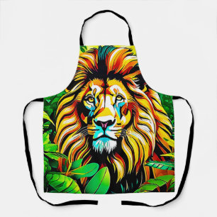 Tablier Design d'art pop de Jungle Lion