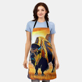 Tablier Design d'art Sunset Mountain Bison (Porté)